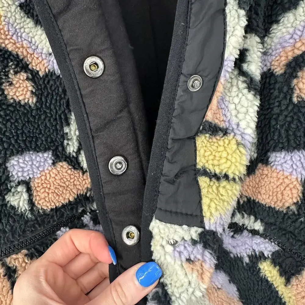 Free People FP Movement Hit The Slopes Rocky Ridge Printed Jacket Sherpa Fleece